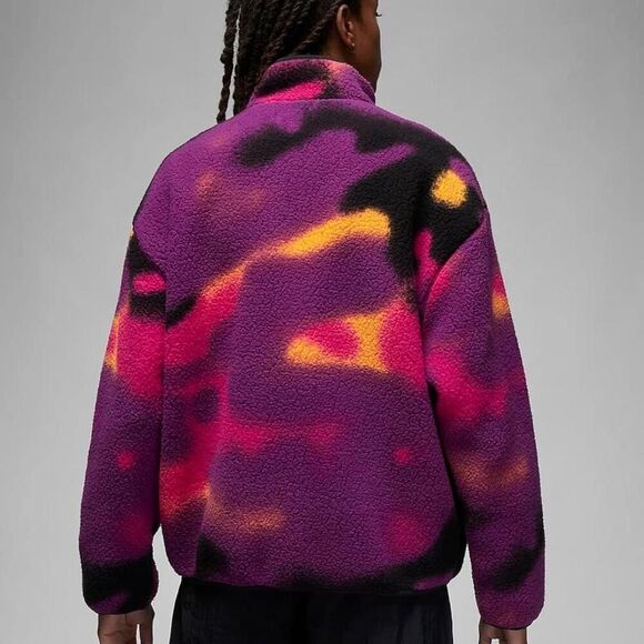 Nike Jordan Flight MVP Fleece Sherpa Wind Breaker Jacket Long Sleeve Size L - Picture 7 of 8